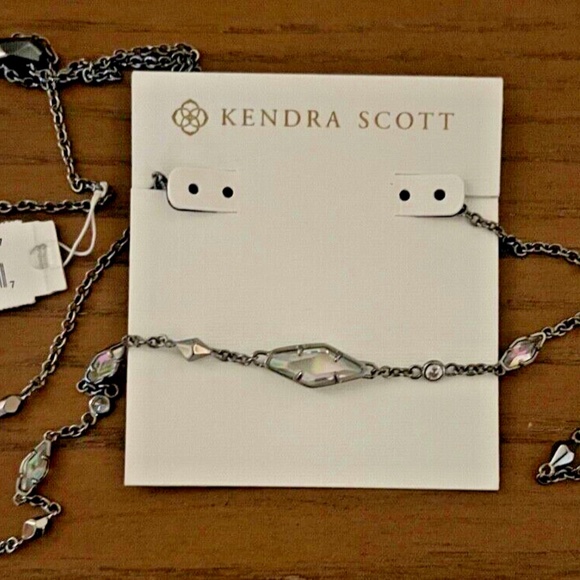 KENDRA SCOTT Debra Hematite Cubic Zirconia Adjustable Choker Necklace NEW - Picture 4 of 7